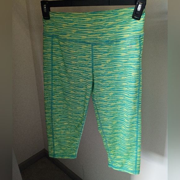 NWT! Danskin Now Aqua and Lime Leggings - Picture 1 of 3